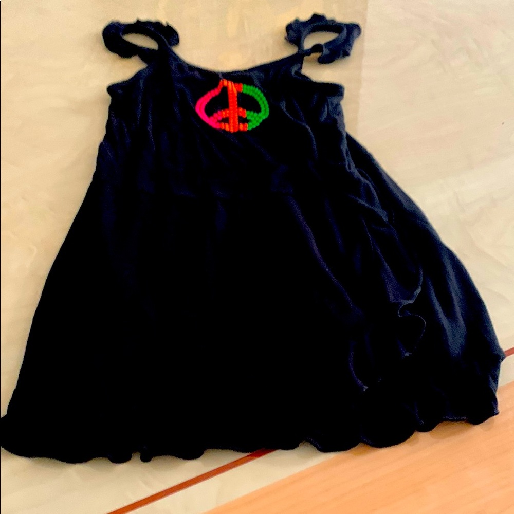 Kids Black Peace Sign Dress